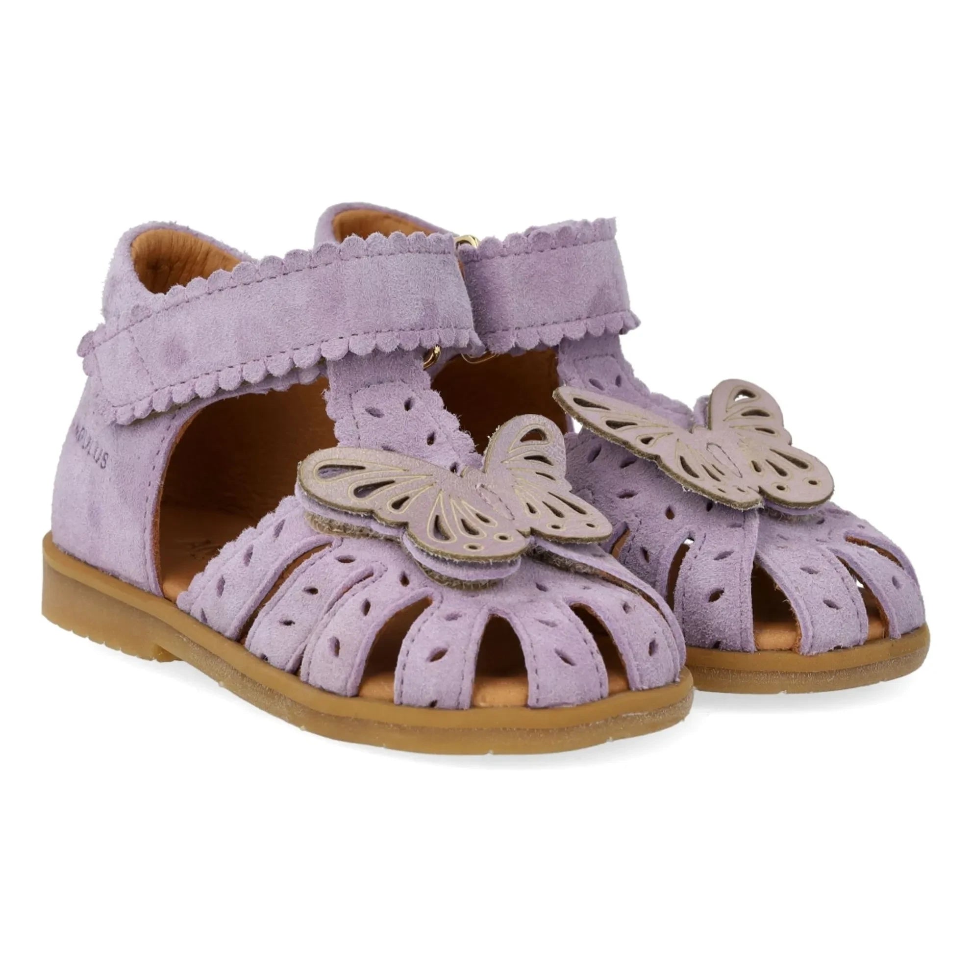 Angulus - Çizikli Kelebek Süet Sandaletler | Lila