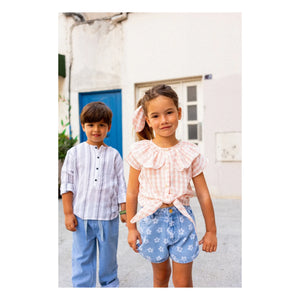 Louis Louise - Andrea Jeansshorts Blümchenmuster | Hellblau