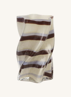 Madam Stoltz - Gewundene Glasvase | Beige