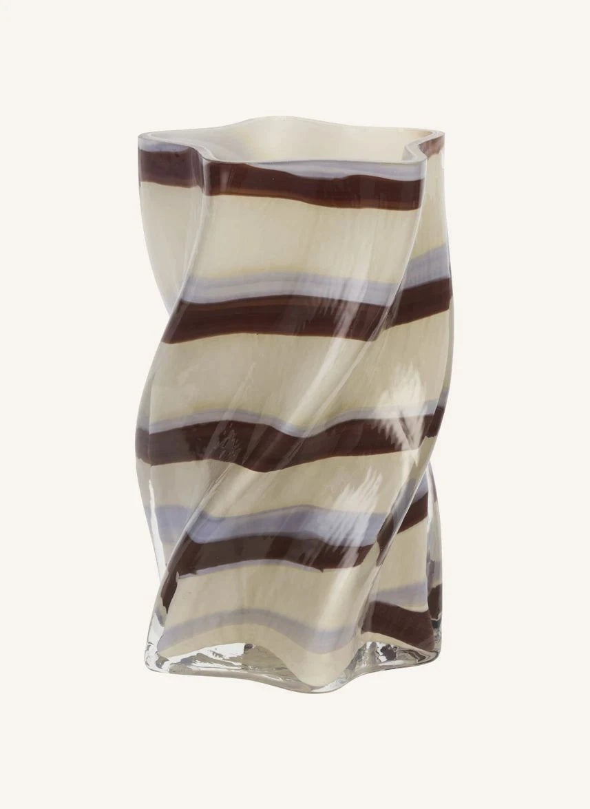 Madam Stoltz - Gewundene Glasvase | Beige