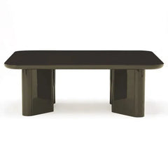 Gabrielle Paris – Couchtisch Thelma aus poliertem Holz und Glas | Khaki