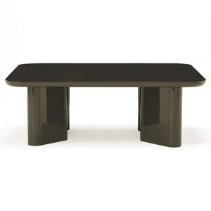 Gabrielle Paris – Couchtisch Thelma aus poliertem Holz und Glas | Khaki