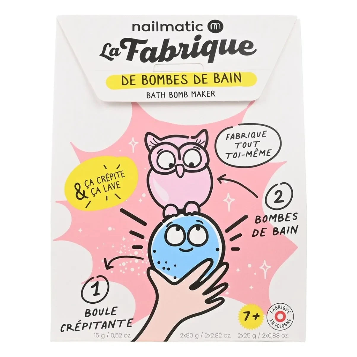 Nailmatic Kids – Badekugel-Set „La Fabrique“ – 3 Kugeln | Pink