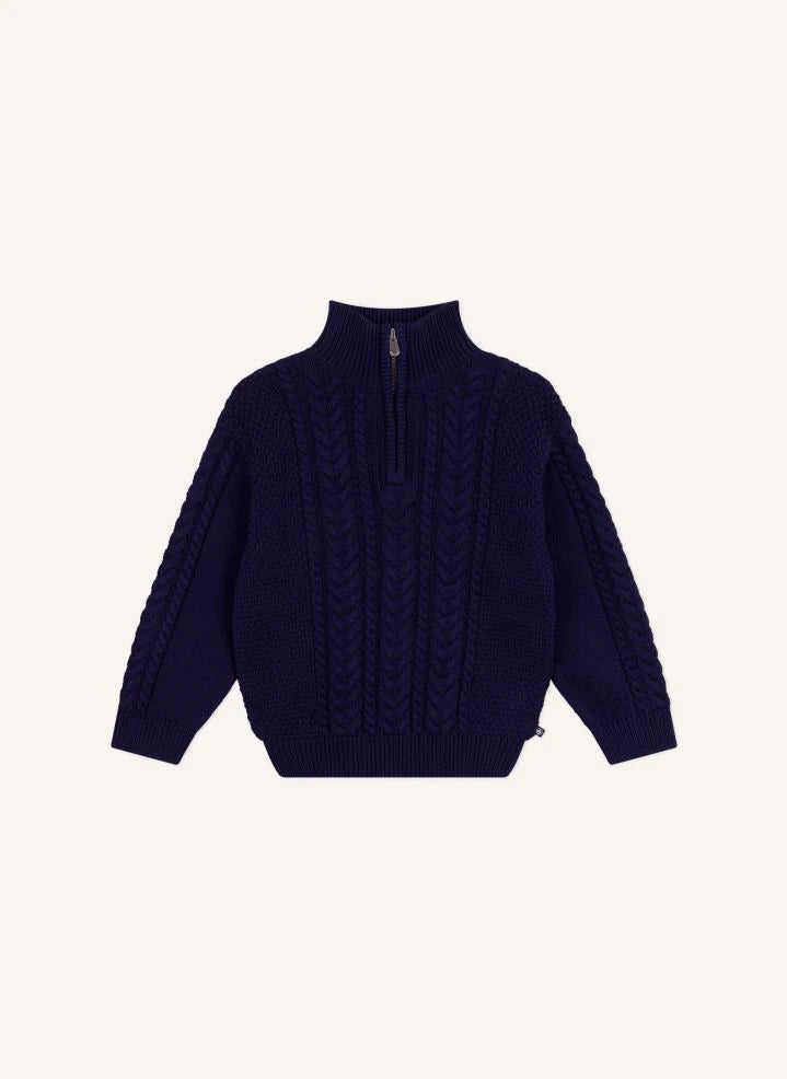 Petit Bateau - Organic Baumwoll Kordelstrickpullover | Marineblau