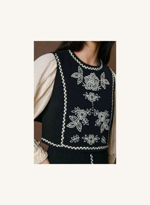 Louise Misha - Soniago Organisches Baumwoll-Top | Schwarz