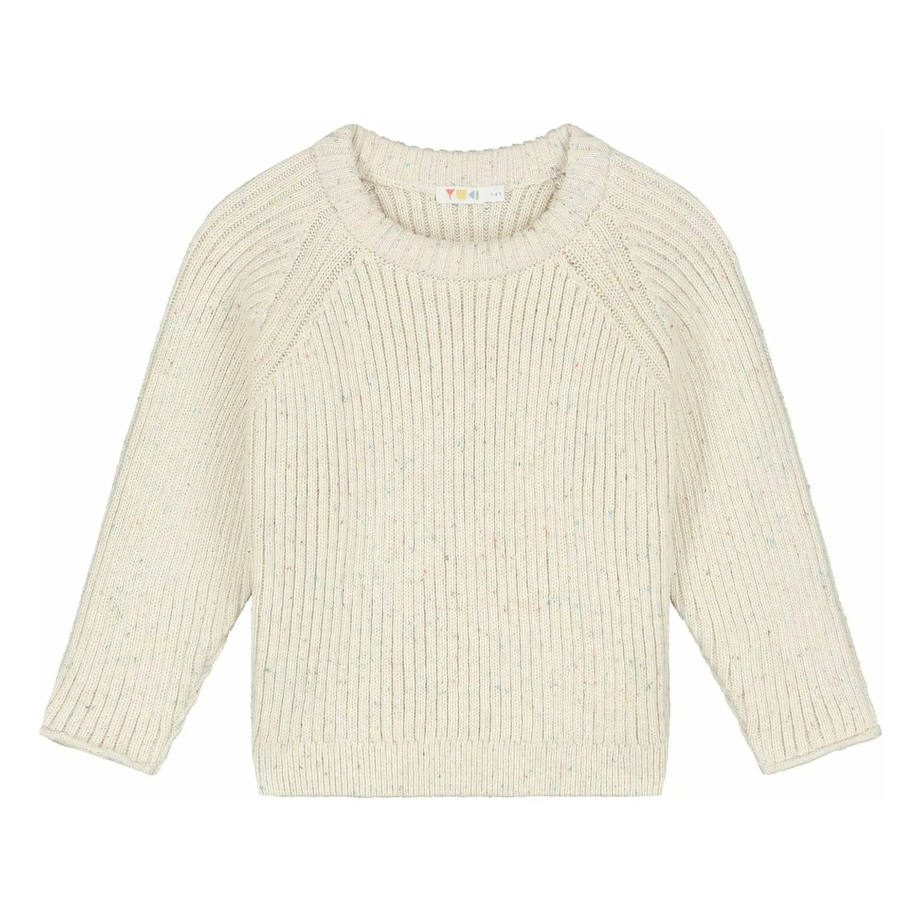 Yuki - Gerippter Pullover aus Bio-Baumwolle | Heather Weiß