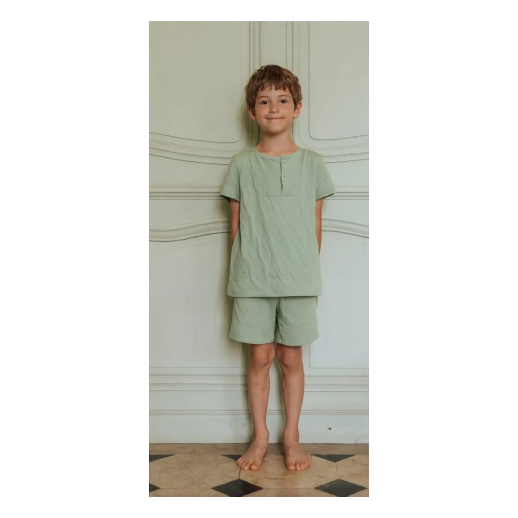 Risu Risu - Pyjama-Shorts Sonio Bio-Baumwolle | Mandelgrün
