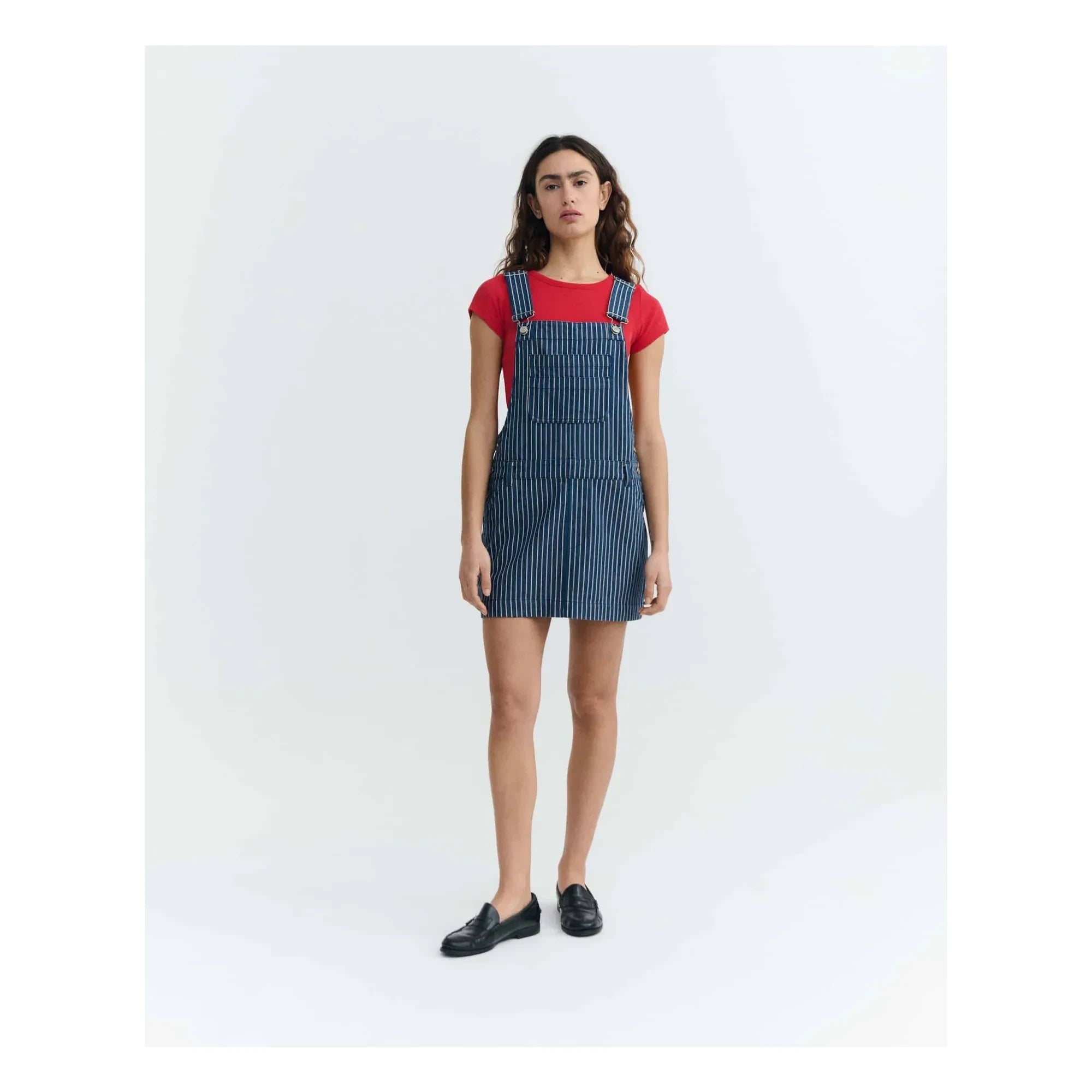 Thinking Mu - Rafaela Gestreiftes Bio-Baumwollkleid | Blau