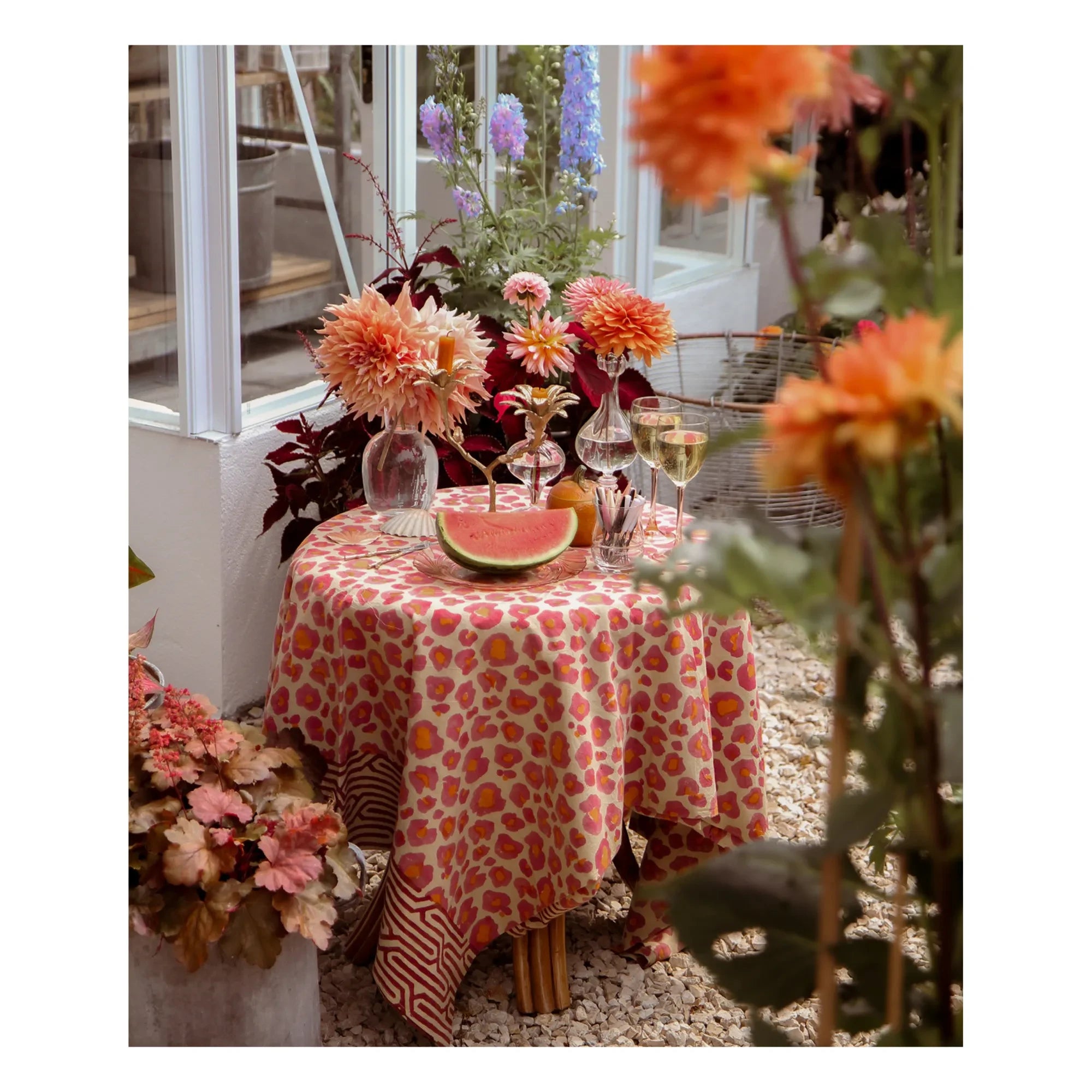 Doing Goods - Leopardenmuster Decke und Baumwoll-Tragetasche | Rosa