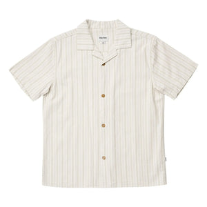 Rhythm - Gestreiftes Holiday Kurzarmhemd | Creme