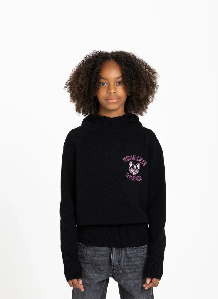 Finger in der Nase - Sofia Zoomie Merinowolle Pullover | Schwarz