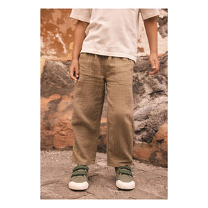 Bonton - Nils Baumwoll-Gaze-Hose | Khaki