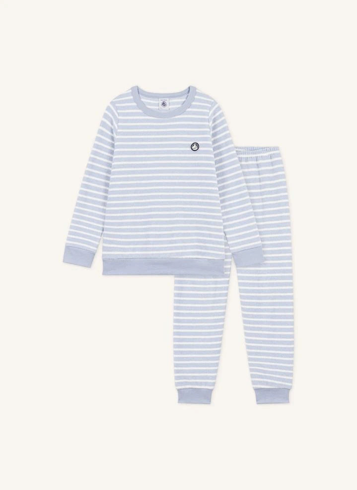 Petit Bateau - Gestreifter Modal-Schlafanzug | Blau