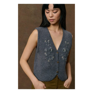 Louise Misha - Sayama Wolle Cardigan | Dunkelgrau