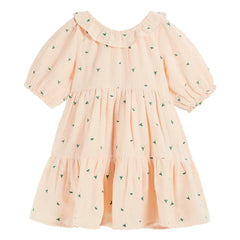 Emile et Ida - Marguerite besticktes Kleid | Rosa Puder
