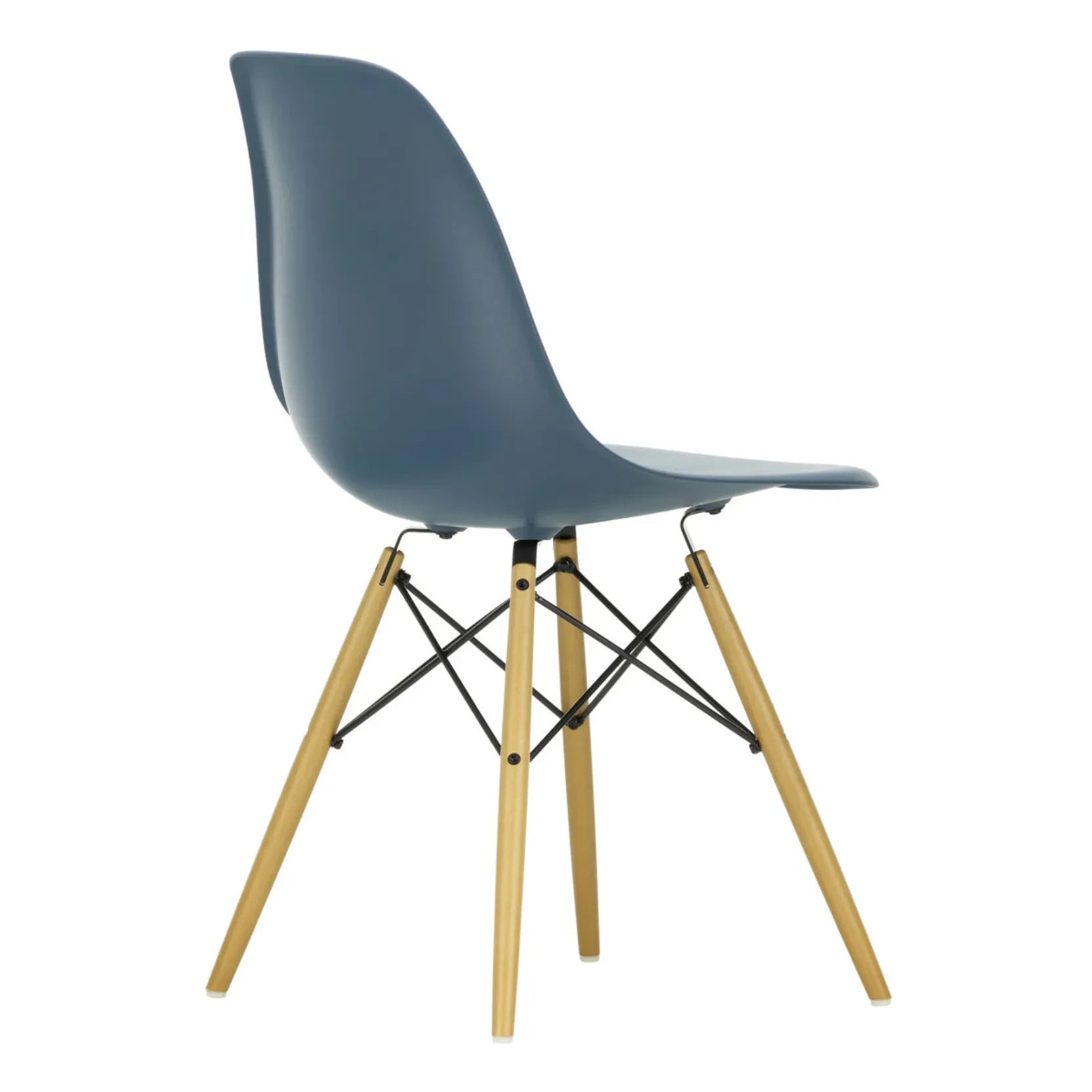 Vitra - DSW Plastikstuhl - Ahornuntergestell - Charles & Ray Eames | Meerblau