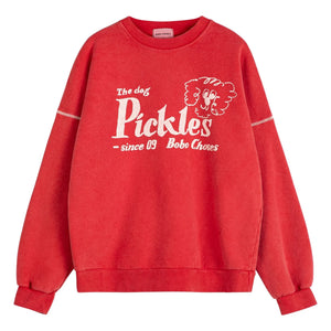 Bobo Choses - Pickles the Dog Bio-Baumwoll-Sweatshirt | Rot