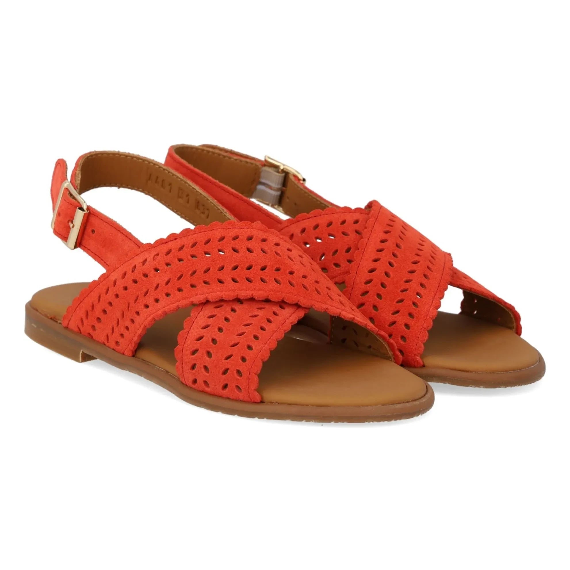Angulus - Feston Cross Wildleder Sandalen | Koralle