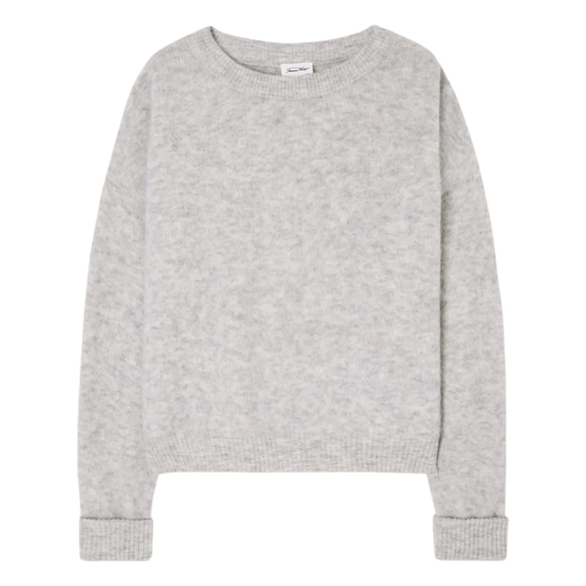 American Vintage - Vitow Alpaka- und Wollpullover mit U-Boot-Ausschnitt | Hellmeliert grau