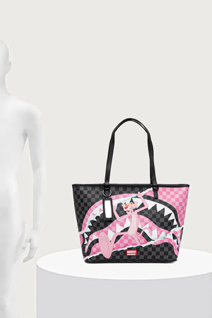 Sprayground - Pink Panther Schwarze Kunstleder Damen Einkaufstasche 910T9377NSZ