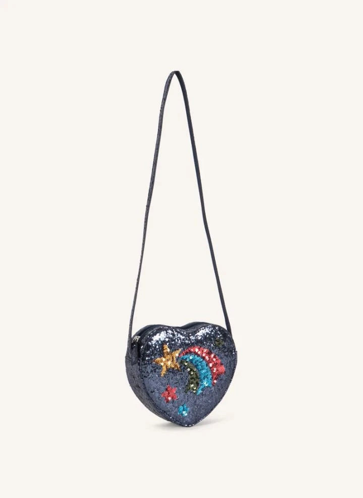Konges Sløjd - Regenbogen-Glitzer-Tasche | Dunkelblau