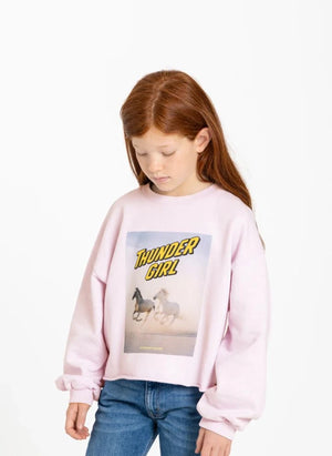 Hundred Pieces - Belmont Horses Organische Baumwoll-Sweatshirt | Hellrosa