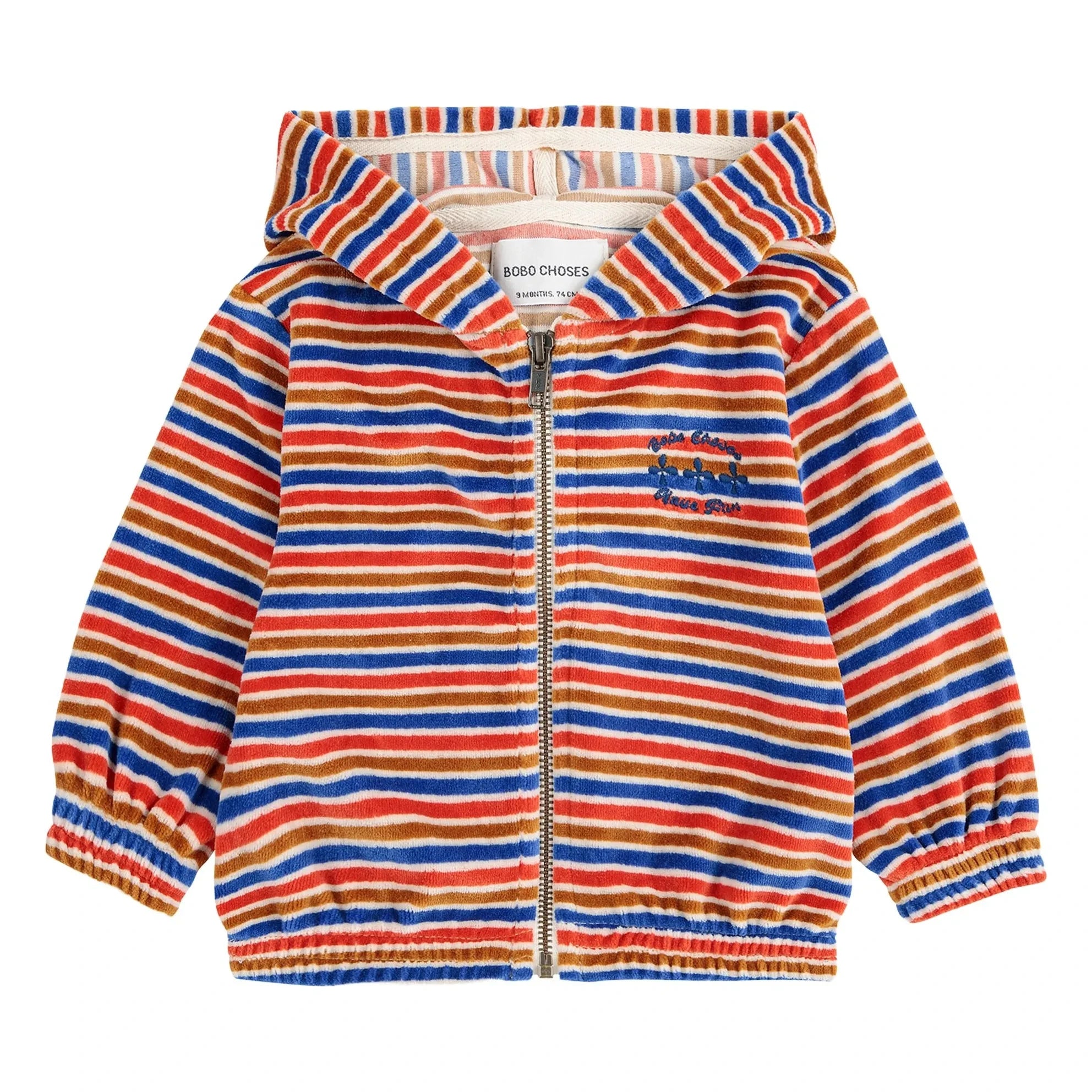 Bobo Choses - Gestreifter Kapuzenpullover aus Cord | Rot