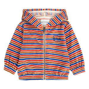 Bobo Choses - Gestreifter Kapuzenpullover aus Cord | Rot
