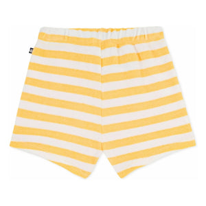 Petit Bateau – Gestreifte Frottee-Shorts | Gelb