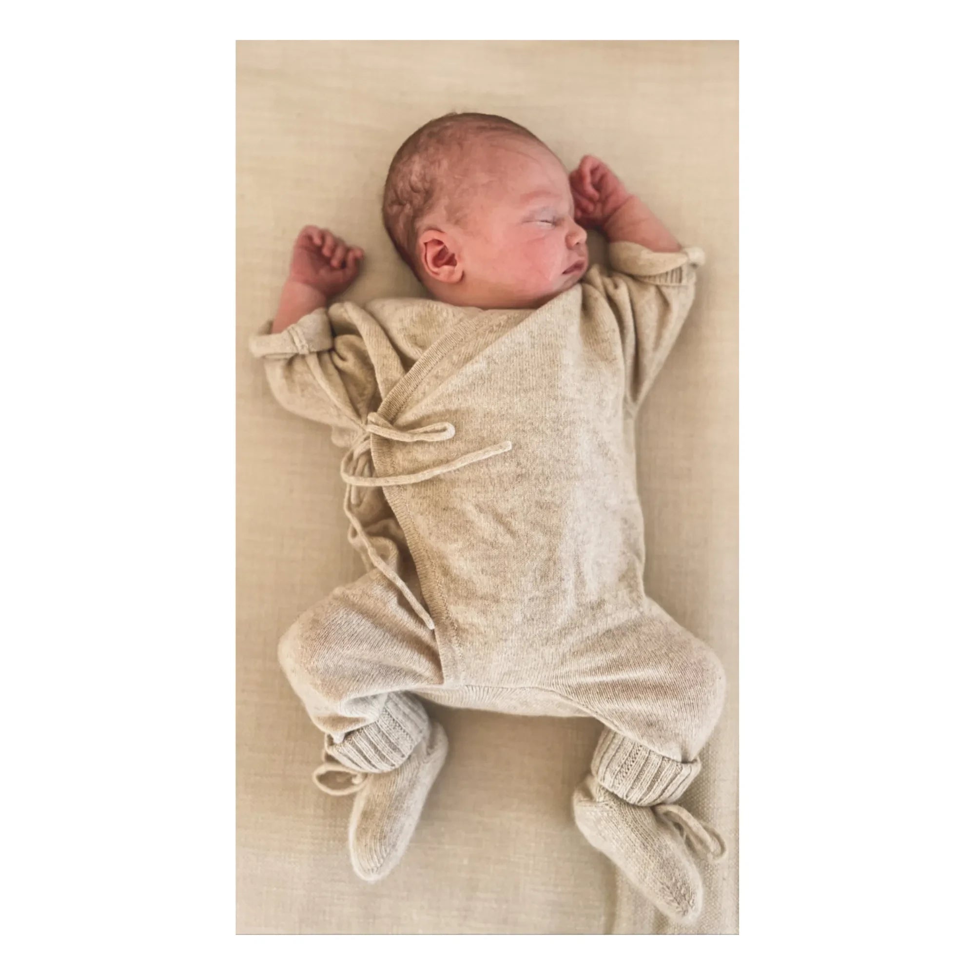 My Little Freckle - Bio Kaschmir Baby Strampler mit Overall | Beige