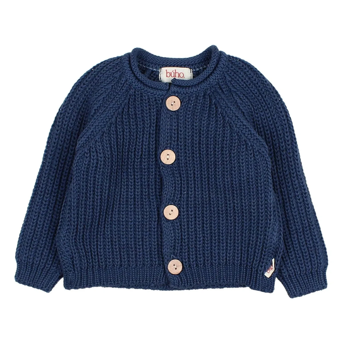 Búho - Côtes Perlées Bio-Baumwollstrickjacke | Marine