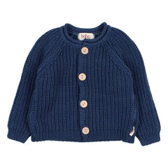 Búho - Côtes Perlées Bio-Baumwollstrickjacke | Marine