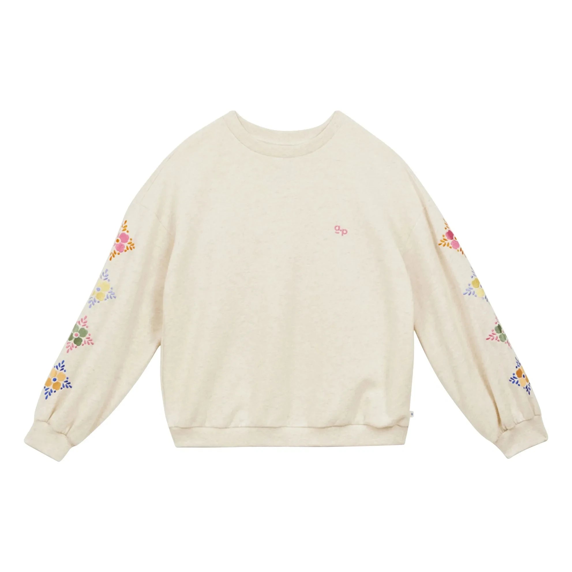 a.p - Besticktes Sweatshirt aus Bio-Baumwolle | Sand