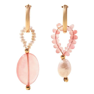Camille Colette Studio - Jim Quartz Halka Küpeler | Pembe