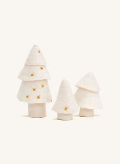 Muskhane - Filz Weihnachtsbäume - 2er Set | Ecru