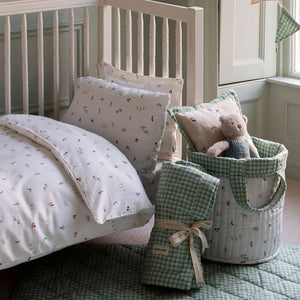 Avery Row Large Quilted Storage Basket - Little Farm/Greenhouse Gingham-Storage Baskets-Little Farm/Greenhouse Gingham- | Natural Baby Shower