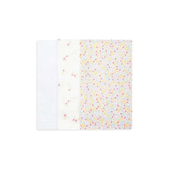 Avery Row Muslin Squares, Set of 3 - Wildflower Garden-Muslin Squares-Wildflower Garden-One Size | Natural Baby Shower