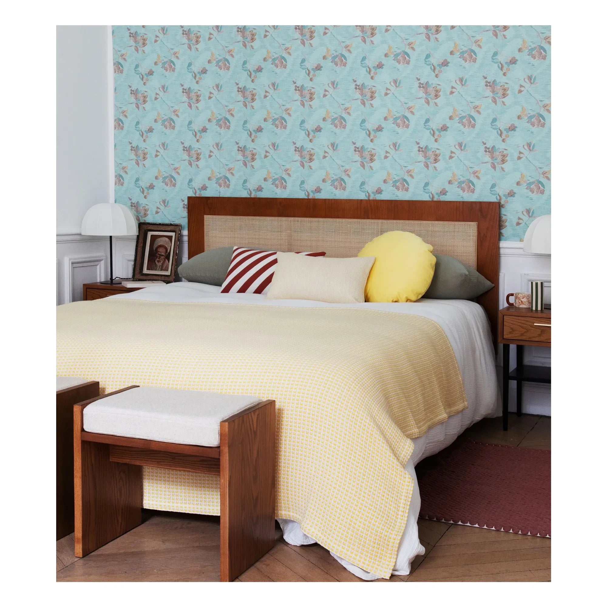 The Socialite Family - Jacquard-Decke Miuccia aus Baumwolle | Zitronengelb