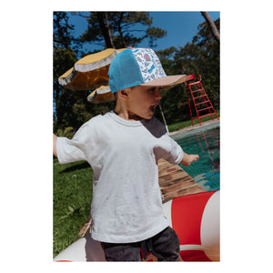 Hello Hossy - Baseball-Trucker-Kappe mit gebogenem Schirm Game Recycelte Fasern | Hellblau