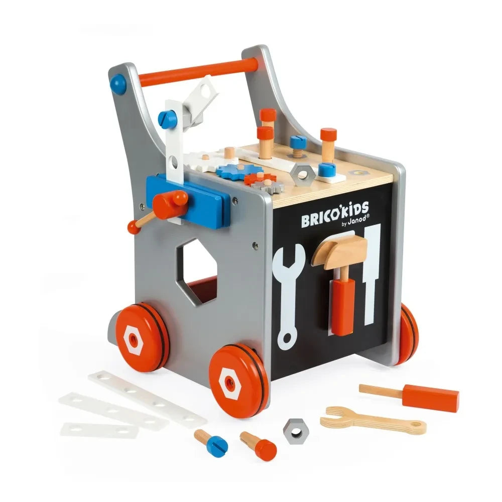 Janod - Brico Kids Holz-Magnetauto mit 25 Zubehörteilen