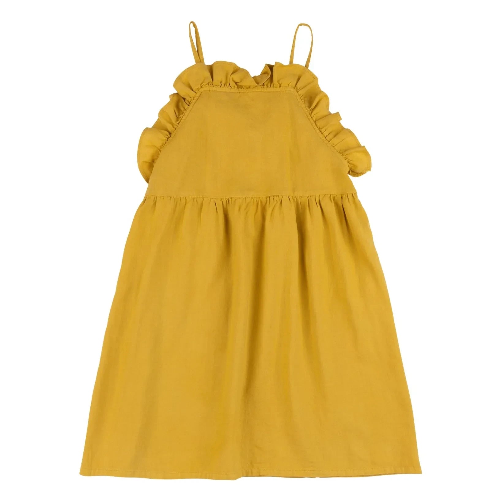 Babe & Tess - Jane Leinen Volantkleid | Senf