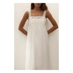 Faithfull the Brand – Cristina Midi-Baumwollkleid | Elfenbein