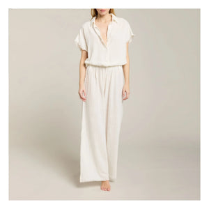 Maison Saint Julien - Sparta Baumwoll-Musselin-Hose | Ecru