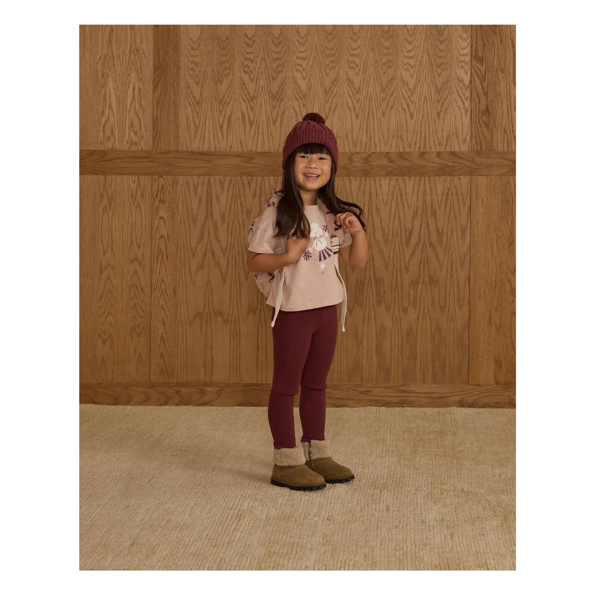 Rylee + Cru - Pointelle Leggings | Burgunderrot