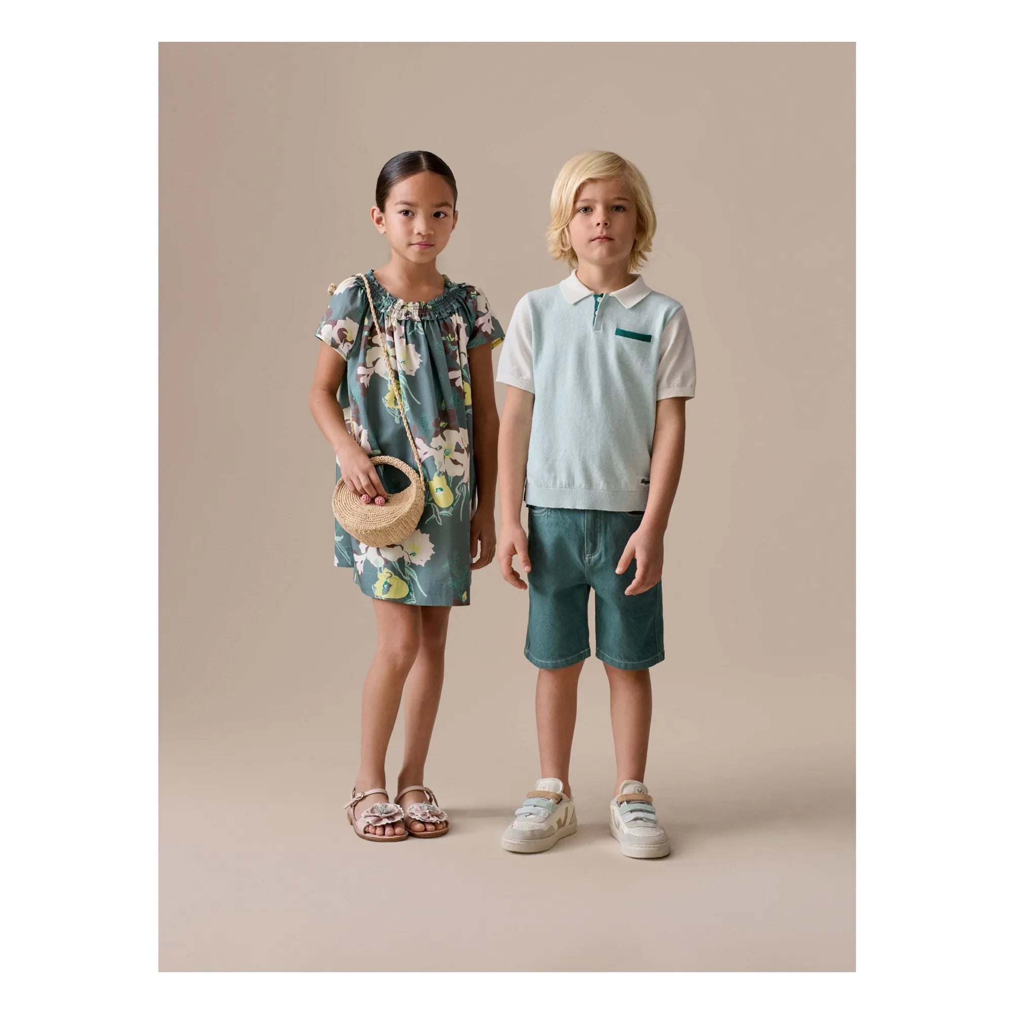 Bonpoint - Goldie Kleid aus Bio-Baumwolle mit Blumenmuster | Dunkelgrün