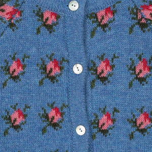 Konges Sløjd - Belou Roses Wolle Cardigan | Blau
