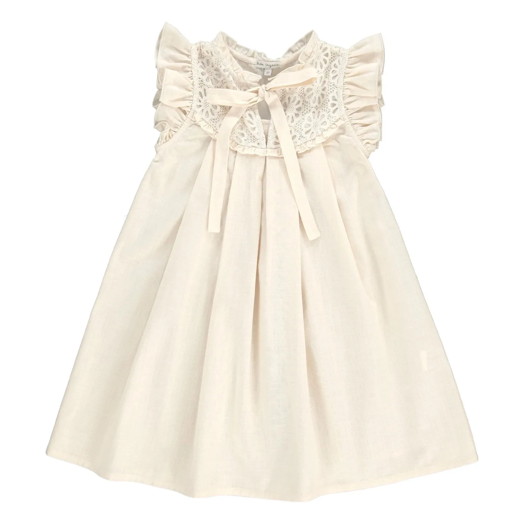 Bebe Organic - Jora Spitzenkragen Kleid | Blassgelb