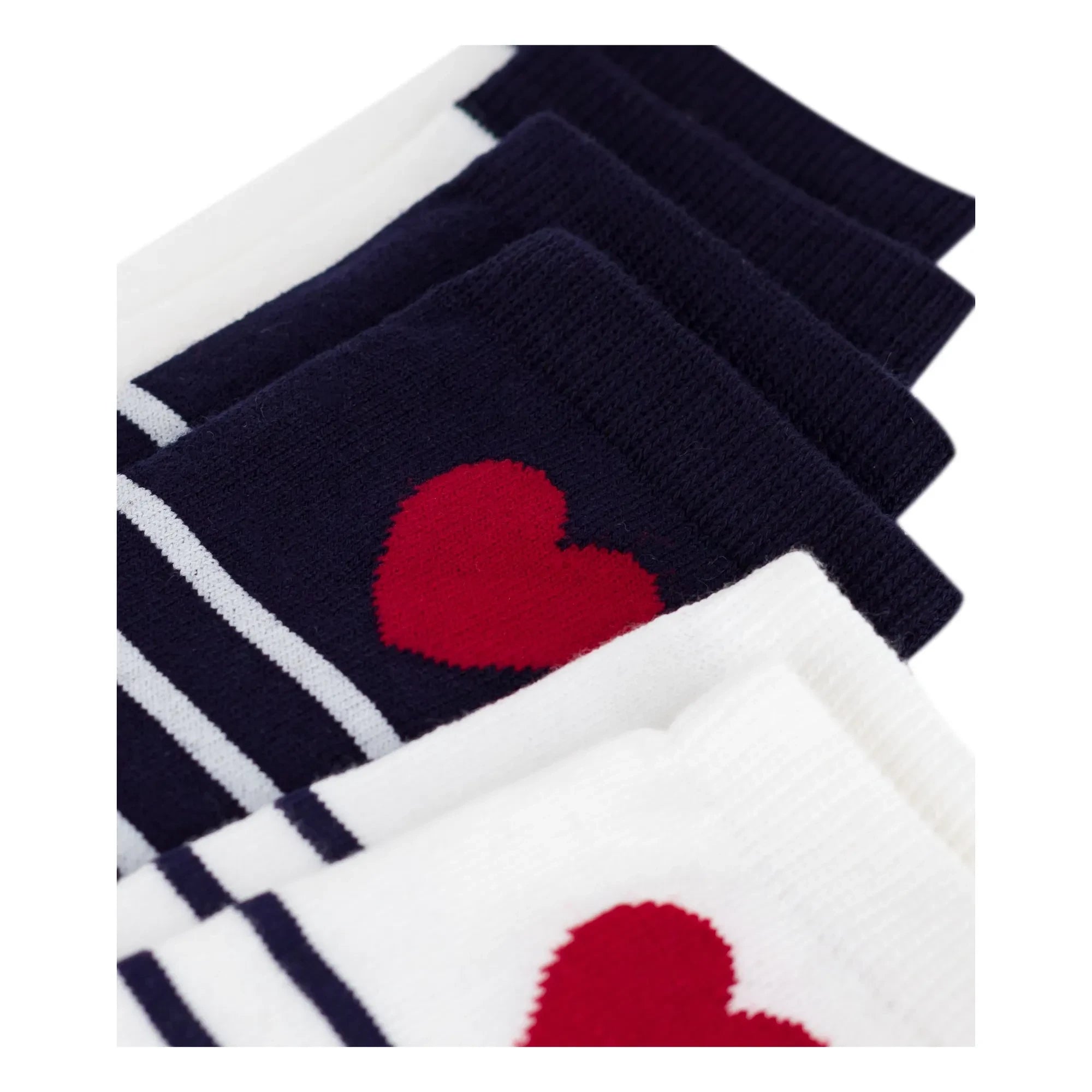 Petit Bateau - 3er-Set Gestreifte Socken | Weiß