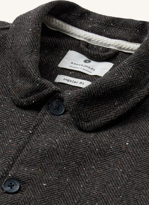 Anerkjendt - Akoscar Karierter Woll Overshirt | Grau