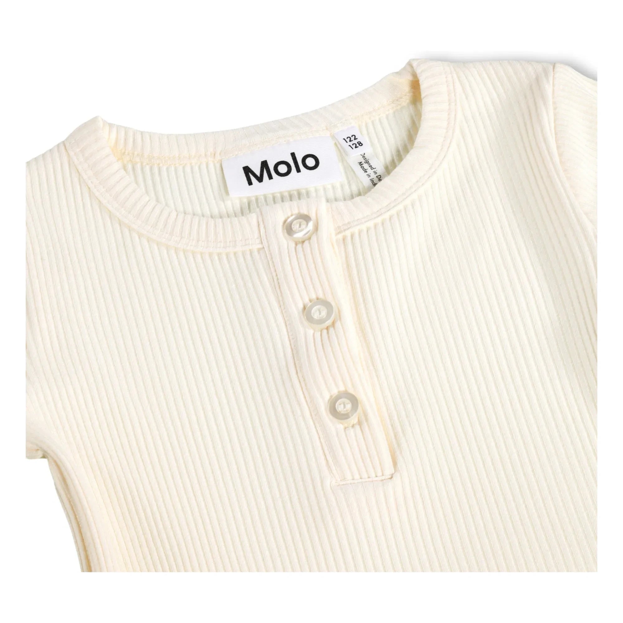 Molo - Rosey Cord-T-Shirt mit Knopfleiste | Ivory